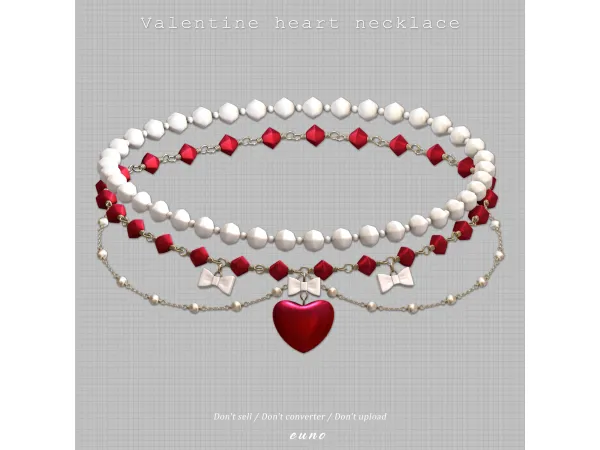 Alpha Valentine Heart necklace by euno sims - The Sims 4 Custom Content