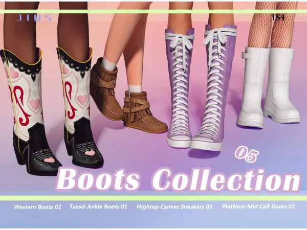 Mix Boots Collection 05 sims by Jius - The Sims 4 Custom Content