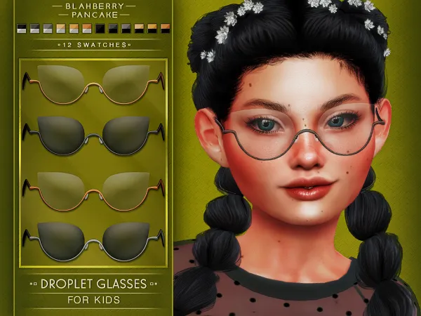 Alpha Droplet Glasses (KIDS) Blahberry Pancake by blahberry-pancake - The Sims 4 Custom Content