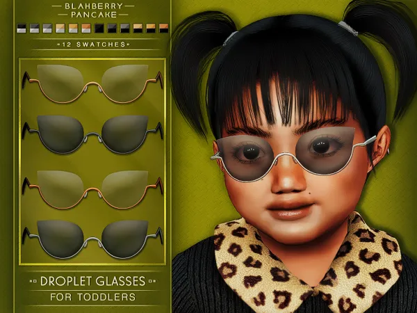 Alpha Droplet Glasses (TODDLERS) Blahberry Pancake by blahberry-pancake - The Sims 4 custom content