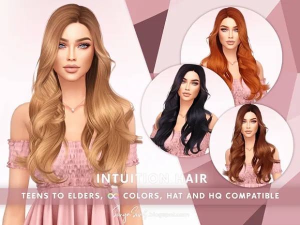 Alpha Intuition Hair by SonyaSims - The Sims 4 Custom Content