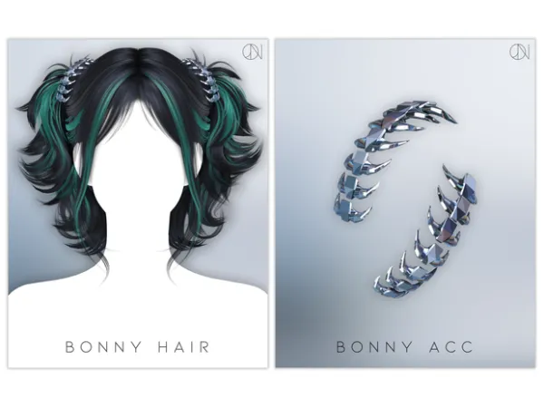 Alpha [JINO] HAIR N22 BONNY ACC N7 BONNY CLIP - The Sims 4 Custom Content