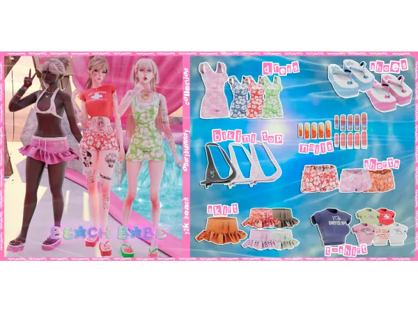 Alpha BUNNY BEACH BABE (Y2K BEACH COLLECTION) - The Sims 4 Custom Content