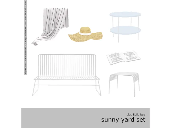 Alpha [algu] sunny yard set (FIX 221223) by algu - The Sims 4 Custom Content