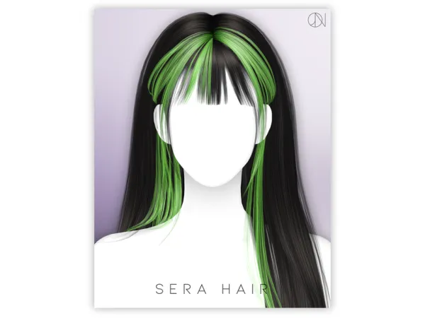 Alpha [JINO] HAIR N18 SERA - The Sims 4 Custom Content