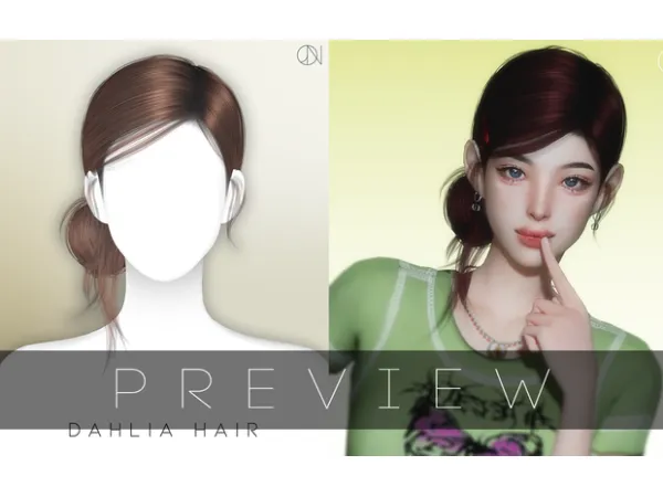 Alpha [JINO] HAIR N8 DAHLIA - The Sims 4 Custom Content