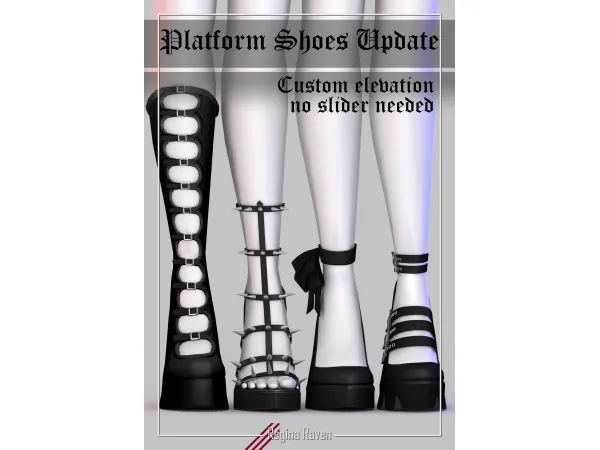 Mix Platform Shoes Update by Regina Raven - The Sims 4 Custom Content