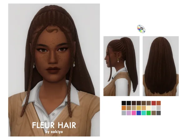 Maxis Match Fleur Hair by oakiyo - The Sims 4 Custom Content