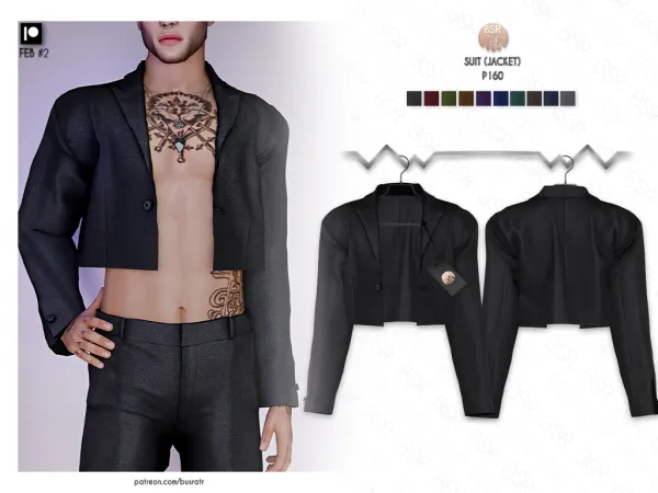 Alpha SUIT (JACKETPANTS) P160 P161 tr by busra - The Sims 4 Custom Content