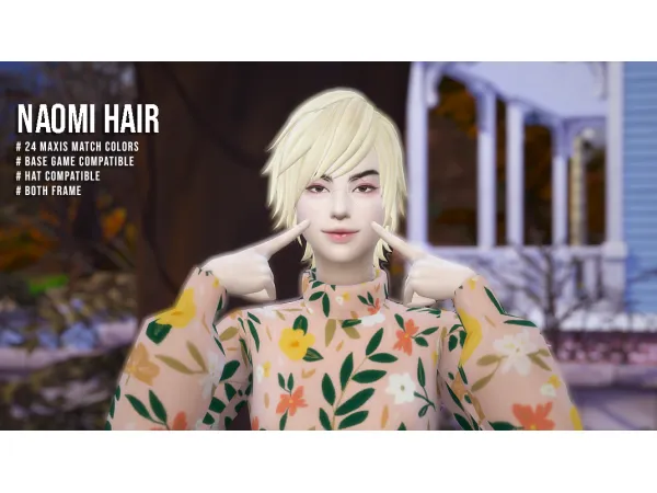 Maxis Match Naomi hair by megukiru - The Sims 4 Custom Content