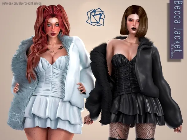 Alpha Becca Fur Jacket Brsims - The Sims 4 Custom Content