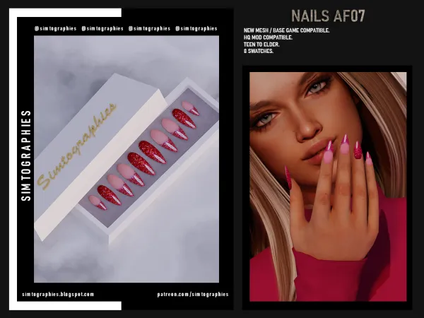 Alpha Nails AF07 - The Sims 4 Custom Content