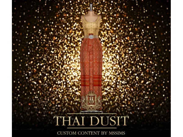 Alpha THAI DUSIT DRESS by Mssims4 - The Sims 4 Custom Content