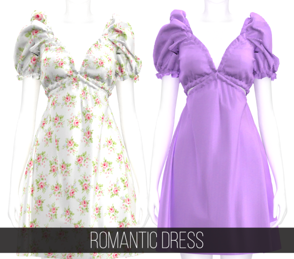 Alpha ROMANTIC DRESS by fifthscreations - The Sims 4 Custom Content