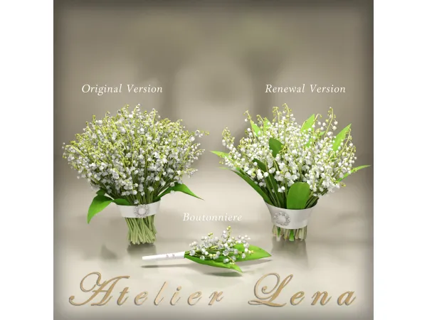 Alpha [Atelier Lena] Lily of the Valley Bouquet Set by Atelier Lena - The Sims 4 Custom Content