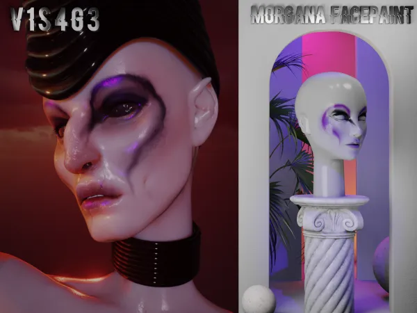 Alpha V1S4G3 Morgana Facepaint by v1s4g3 - The Sims 4 Custom Content