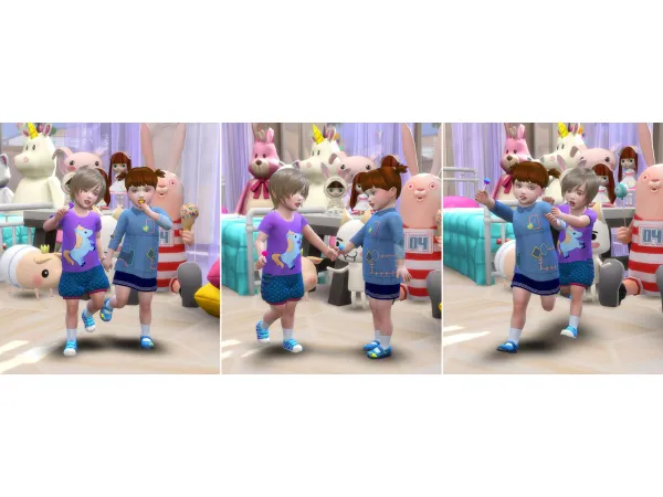 Mix Small Lollipops Pose [Twins Toddler] - The Sims 4 Custom Content