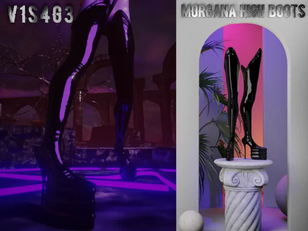 Alpha V1S4G3 Morgana High Boots by v1s4g3 - The Sims 4 Custom Content
