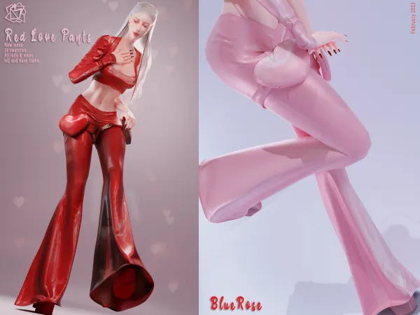 Alpha Red Love Pants BRsims - The Sims 4 Custom Content