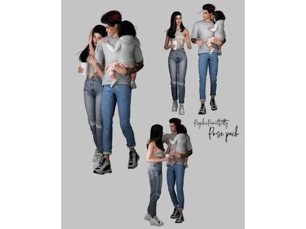 Mix POSES FAMILY - The Sims 4 Custom Content
