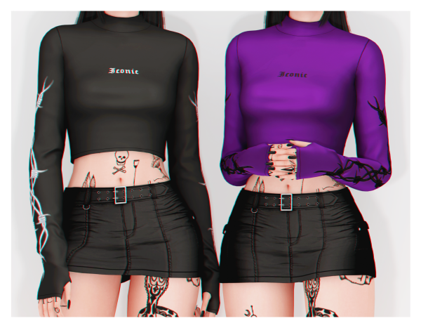 Alpha Iconic Top by plbsims - The Sims 4 Custom Content