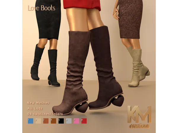 Alpha [KM] Love Boots - The Sims 4 Custom Content