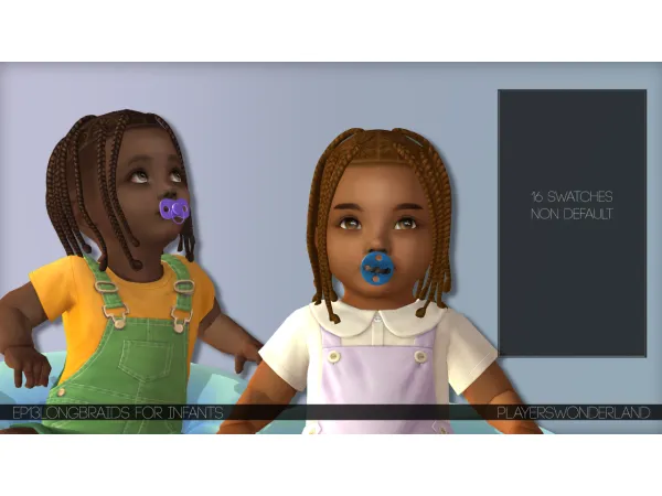 Maxis Match EP13LongBraids Infants conversion - The Sims 4 Custom Content