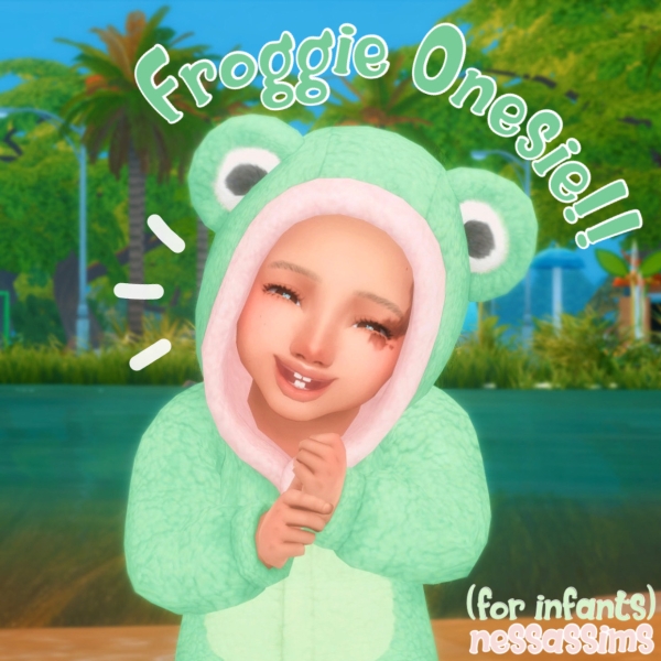 Maxis Match Froggie Onesie For infants by nessassims - The Sims 4 Custom Content
