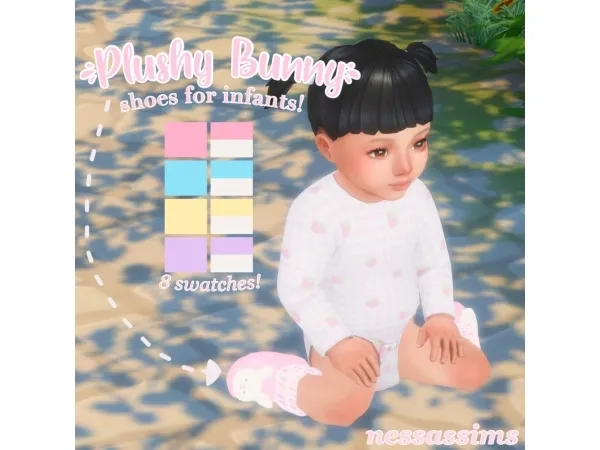 Maxis Match Plushy bunny shoes for infants - The Sims 4 Custom Content