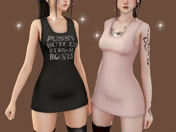 Alpha Bad dress - The Sims 4 Custom Content
