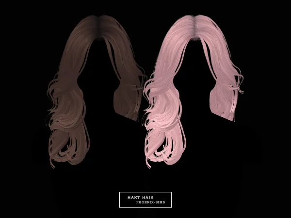 Alpha Hart Hair - The Sims 4 Custom Content