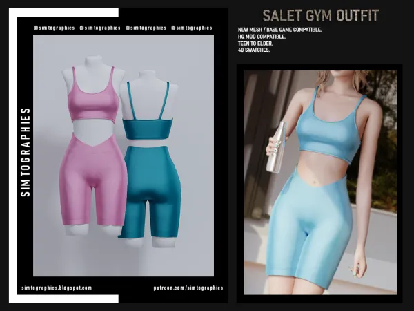 Alpha Salet Gym Outfit - The Sims 4 Custom Content