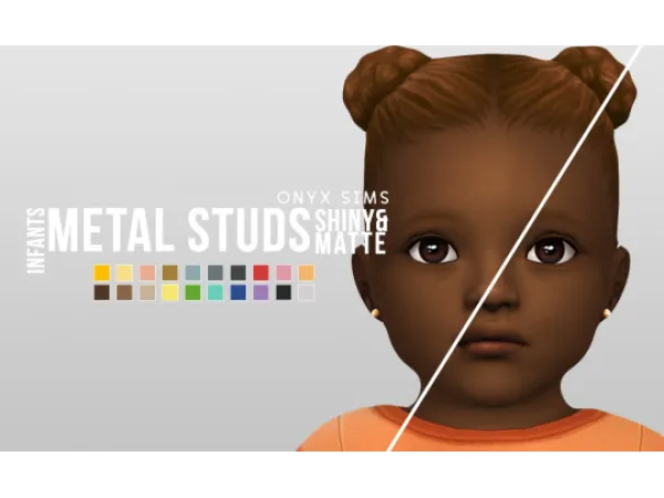 Maxis Match METAL STUD EARRINGS [INFANTS] - The Sims 4 Custom Content