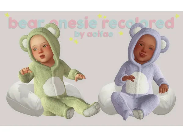 Maxis Match the cutest little bear onesie recolored by aoifae - The Sims 4 Custom Content