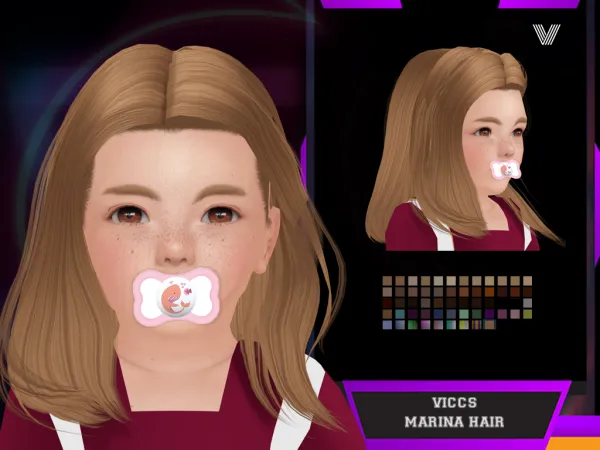 Alpha VICCS_MARINA HAIR CONVERTED FOR INFANTS (SIMPLICIATY MESH) - The Sims 4 Custom Content