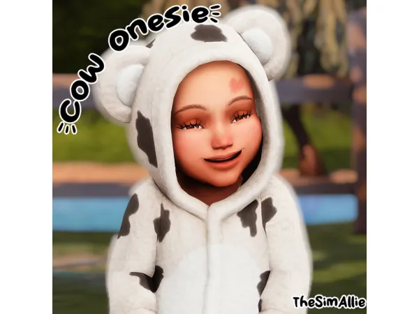 Maxis Match Cow Onesie (For Infants) by TheSimAllie - The Sims 4 Custom Content