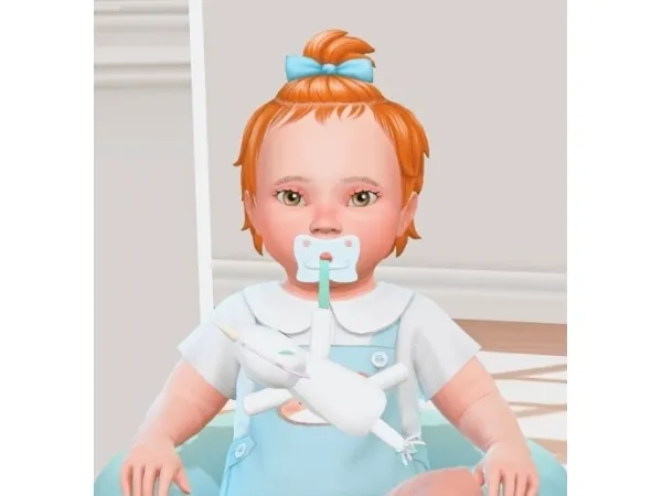 Alpha [Scarlett Bulckowisk] Butterfly Pacifier with Unicorn Plushie (Infants) - The Sims 4 Custom Content