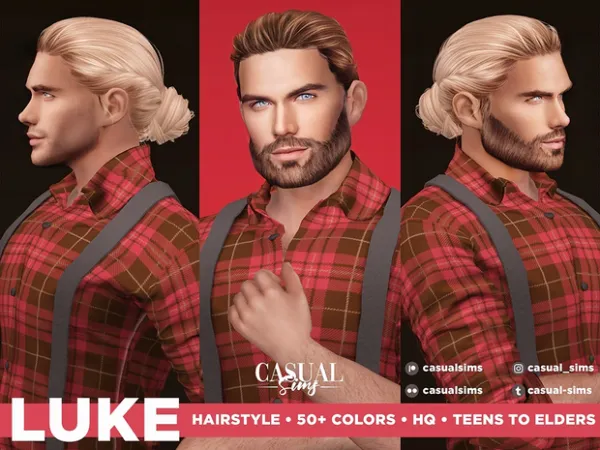 Alpha Luke Hairstyle by casualsims - The Sims 4 Custom Content