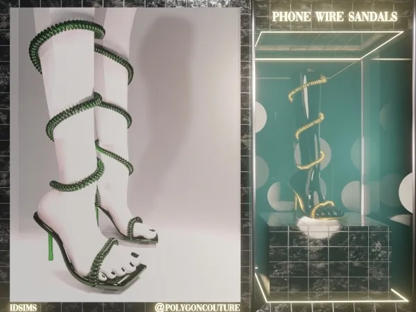 Alpha Phone Wire Sandals - The Sims 4 Custom Content