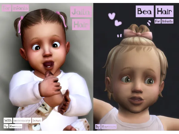Maxis Match Jaila & Bea Hair For Infants Part 2 ☀ - The Sims 4 custom content