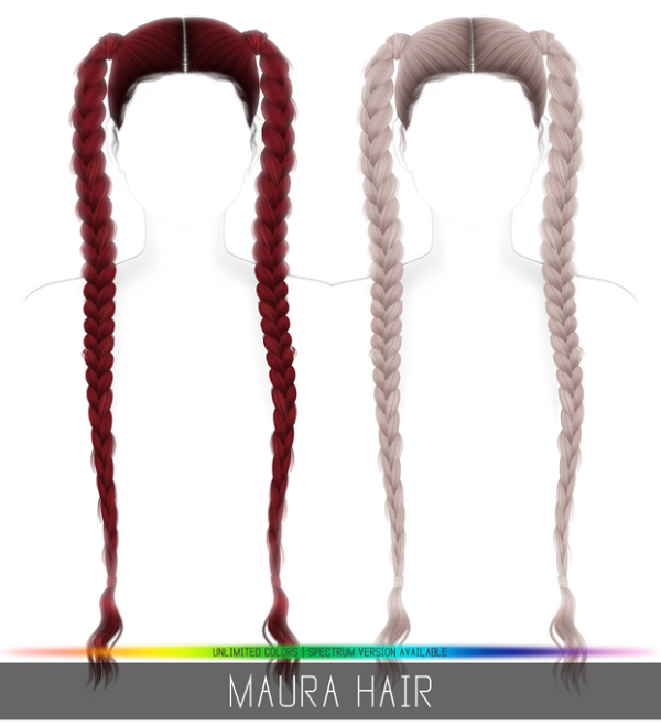 Alpha MAURA HAIR by simsfinds - The Sims 4 Custom Content
