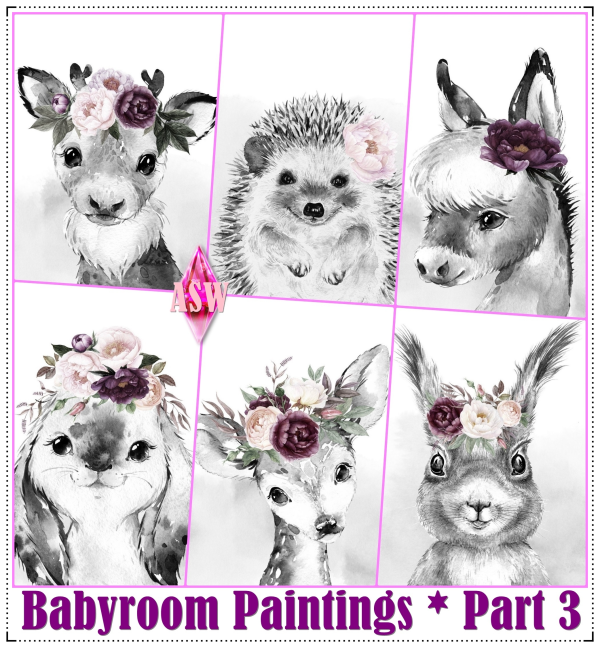 Mix Babyroom Paintings Part 3 by simsfinds - The Sims 4 Custom Content