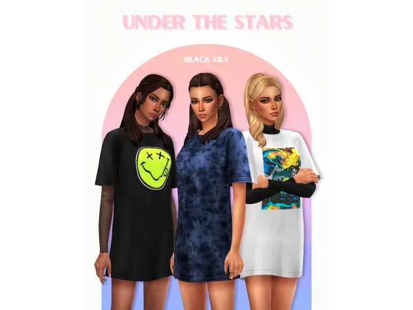 Maxis Match Under The Stars Top by Black Lily - The Sims 4 Custom Content