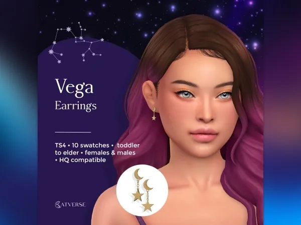 Mix Vega Earrings - The Sims 4 Custom Content