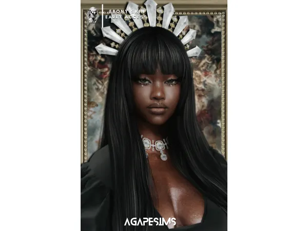 Alpha Ebony Skin by Agape Sim - The Sims 4 Custom Content