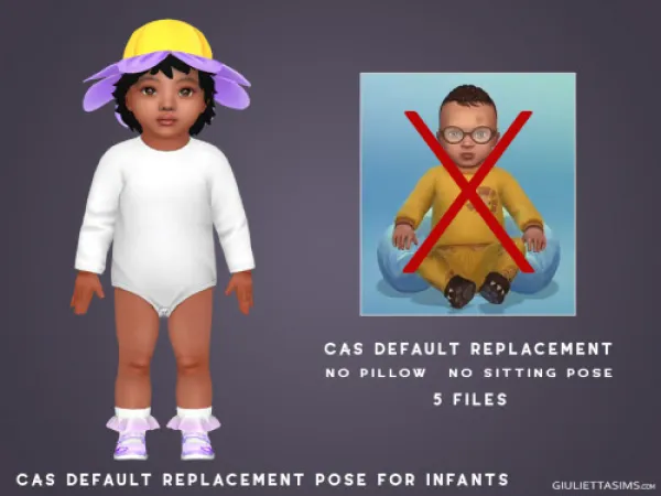 Mix No CAS Pillow Default Standing Pose For Infants In CAS - The Sims 4 Custom Content