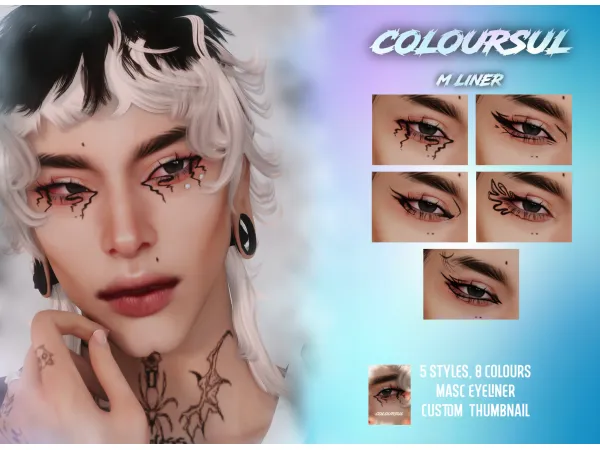 Alpha INTHEDARK M LINER by Coloursul - The Sims 4 Custom Content