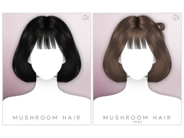 Alpha [JINO] HAIR N23 N24 MUSHROOM by JINO - The Sims 4 Custom Content