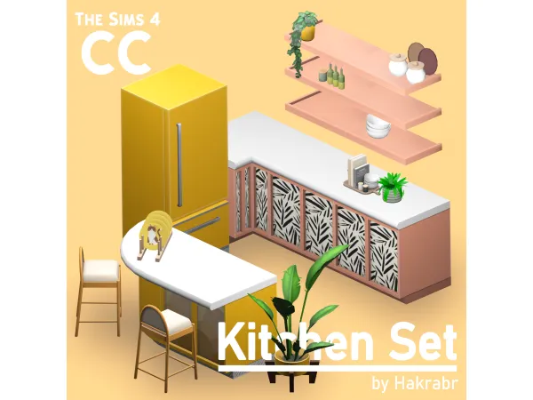 Maxis Match Kitchen Set 1 The Sims Indo Creator Team by Hakrabr - The Sims 4 Custom Content