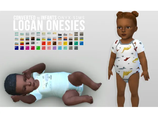 Maxis Match LOGAN ONESIES [INFANTS] - The Sims 4 Custom Content